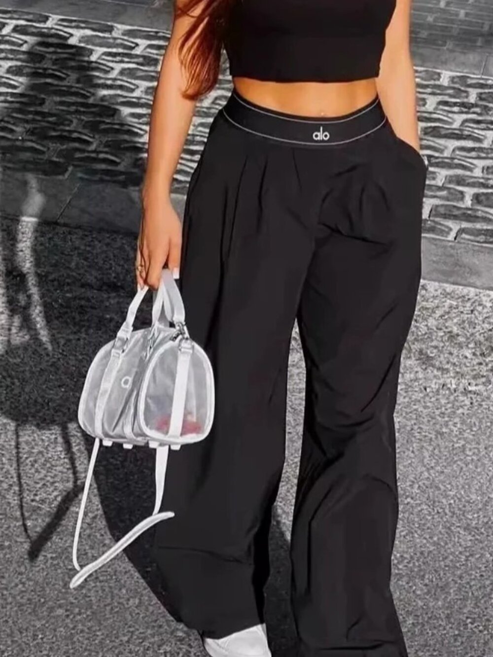 🖤Black ALO Yoga Wide Leg Suit Up Pants (Length:30" Inseam) – NWT😉 - Picture 9 of 9